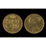 Queen Victoria 22ct Gold Young Head - Shield Back Full Sovereign, Date 1952. Some Bag Marks, Cleaned