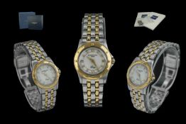 Raymond Weil Tango Ladies Two Tone Gold/ Stainless Steel Diamond Wrist Watch, the diamonds set to