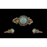 Edwardian Period 1902 - 1910 Ladies Attractive 18ct Gold Opal and Diamond Set Cluster Ring.