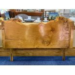 Acornman Bed Headboard, the acorn 'signature' carved to the left side; headboard 54 inches (