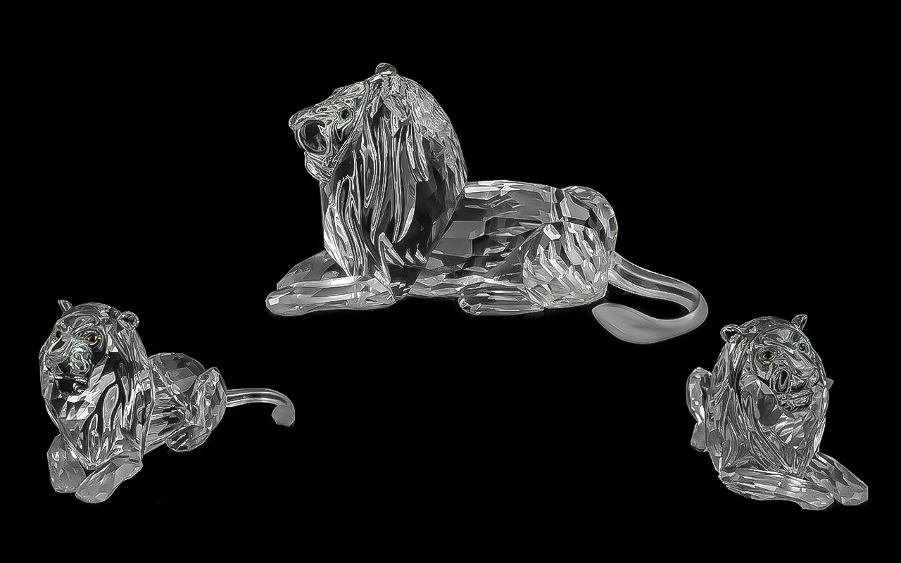 Swarovski S.C.S ' Inspiration Africa ' - The Lion. Approx Size 150 x 67 x 46 mm. With Box and