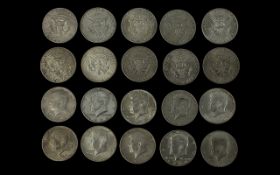 Ten Kennedy Silver Half Dollars.