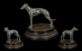 Goldsmiths and Silversmiths Company Superb Sterling Silver Realistic Figure of a Greyhound - In