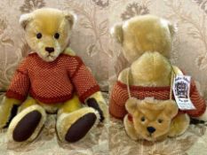 Vintage Mother Hubbard Bear Maker Collectors Bears No. 5 'Jack', mohair bear in knitted sweater with