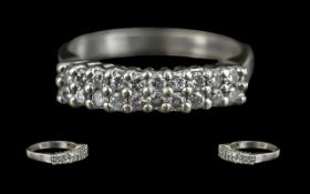 Ladies 9ct Gold Diamond Set Dress Ring. Attractive Channel Set Diamond Ladies Ring. Ring Size K - L.