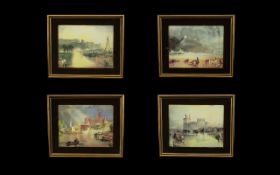 4 x China Plaques - Views of England and Wales Reproduction Paintings by Joseph Mallard William