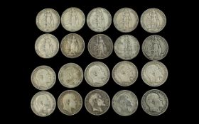 Ten Edwardian Silver Florins, Mostly In Fine Condition - Various Dates. Comprises 1902 x 1, 1910 x