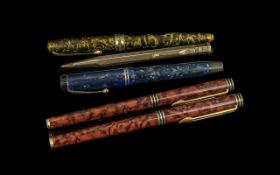 Collection of Vintage Pens, including a boxed set of fountain pen and ballpoint pen in tortoiseshell