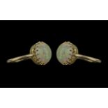 Antique Period - Pleasing 9ct Gold Cabochon Cut Opal Ring. Marked 9ct to Interior of Shank. The Opal