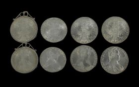 Four Marie Theresa Silver Thaler Coin - Dated 1780.