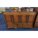 18th Century Mule Chest, lift up lid storage over two large and two small drawers. Panelled front.