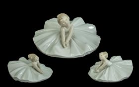 Lladro Nao Ballerina Figurine No. 1283 titled 'Dance Class'. Nao Figure 'Dance Class' in original