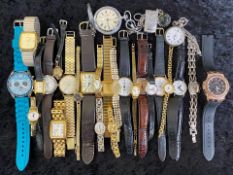 Large Collection of Wrist Watches, including Sekonda,some automatics and an assortment of ladies