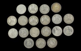 ( 19 ) George V Silver Shillings. Fine to E.F, Various Dates. Includes 1915 - 7, 1934 - 1, 1917 - 2,