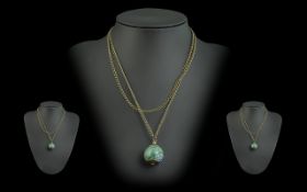 Chrysecolla Pendant and Chain.