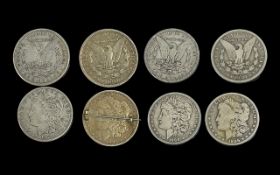 Four American Silver Dollars, Various Conditions. Dated 1897, 1896, 1889 & 1921.