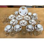Royal Worcester Evesham Part Dinner Services, To Include 6 Cups & Saucers ( Apple ) 6 Cups and