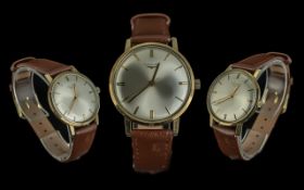 Longines Gents 9ct Gold Cased Mechanical Wind Wrist Watch - Date 1967. Working At Time Of