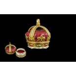 Coalport Trinket Box in the form of a Crown, numbered to base 390054 and stamped Coalport. Trinket