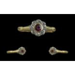 18ct Gold Attractive Petite Ruby & Diamo