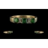 Ladies 18ct Gold Attractive Emerald and