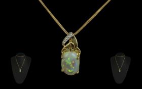 A Superb 18ct Gold Diamond and Opal Set