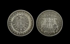 German Deutsches Reich Funf Hamburg Coin