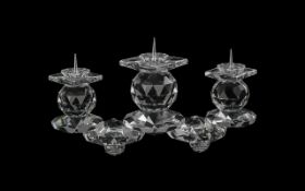 Swarovski Candlestick for 3 Candles. Wit