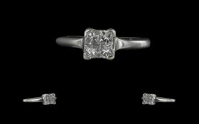 18ct White Gold - Contemporary 4 Stone D