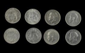 Four Silver Half Crowns 1916 x 3, 1918 x