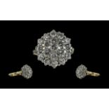 18ct Gold and Platinum Diamond Set Clust