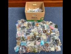 Box of Costume Jewellery, mostly modern, comprises pearls, beads, brooches, etc. Ideal market or car