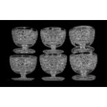 Boxed Set of Six Lead Crystal Cut Glass Fruit Dishes, circa 1930's (wedding present from 1937),