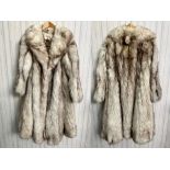 Ladies Exquisite Full Length Cream & Brown Mink Coat, with collar and reveres, two slit pockets.