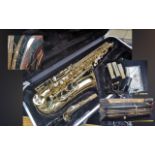 Trevor James 'The Horn' Alto Saxophone, Gold Lacquer Trombone in Fitted Case,