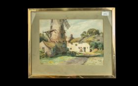 Four Walter Eastwood Watercolours including windmill, cottage and harbour scenes,