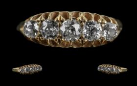 Victorian Period - Attractive 18ct Gold Diamond Set Ring.