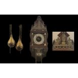 Dutch Wall Clock, Vintage Nu Elck Syn Sin, silvered dial, Roman numerals,