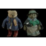 Original Paddington Bear & Aunt Lucy, measure 19'' high, in original clothing and good condition.