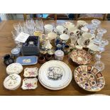 Collection of Assorted Porcelain, Pottery & Glass, to include a Waterford Crystal Clock,