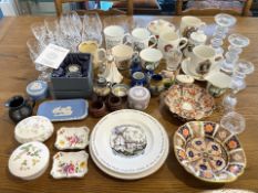 Collection of Assorted Porcelain, Pottery & Glass, to include a Waterford Crystal Clock,