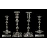 Elizabeth II Pair of Sterling Silver Cast Candlesticks with Loaded Bases,