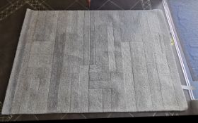 Modern Grey Wool Rug, plain tile design, measures 62" x 92". Good clean condition.