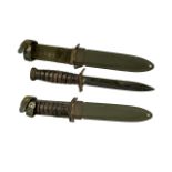 USA Commando Knife - Stamped USM8 B.M.Co with Scabbard. Length 12 Inches - 30.0 cms.