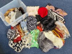Box of Assorted Vintage Ladies Scarves, Silks & Fabric, including Alexon, Richard Allan,