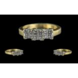 Ladies 18ct Two Tone Gold Diamond Set Ring. Full Hallmark to Interior of Shank.