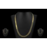 Ladies Superb Quality Expensive 14ct Gold Necklace - Excellent Design - Silky To Touch And Hangs