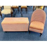 Lloyd Loom Bedroom Chair in pink, with upholstered seat, measures 30'' high, together with a
