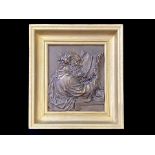 Rare Solid Bronze 18th Century Wall Plaque of St Jerome Reading Dated 1751.