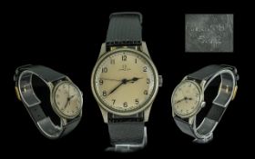 Omega - British Military World War 2 Navy Pilots Stainless Steel Mechanical Watch. c.1943.